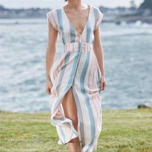 Roxy Bohemian Furore Lagoon Maxi Beach Dress Soft Medium Striped Women’s